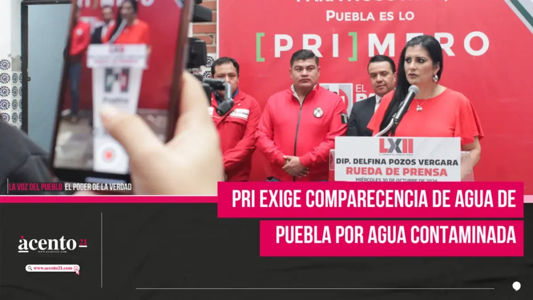 PRI exige comparecencia de Agua de Puebla por agua contaminada