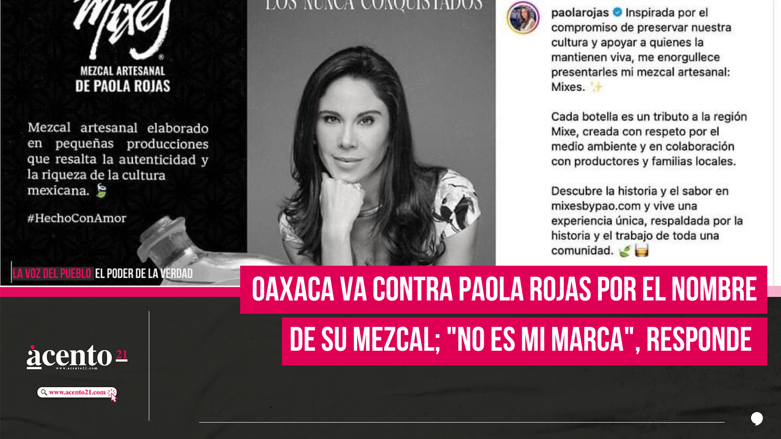 Oaxaca va contra Paola Rojas por el nombre de su mezcal; 