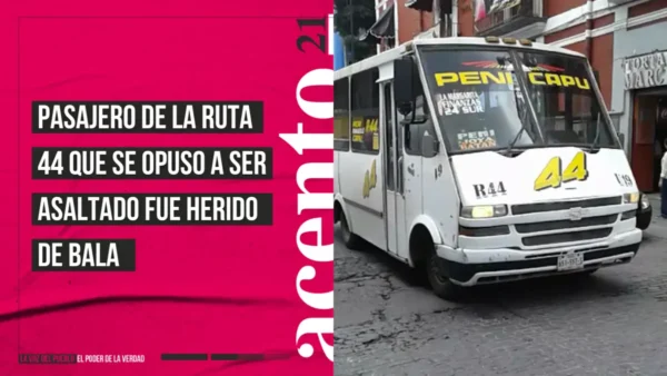 Pasajero de la ruta 44 que se opuso a ser asaltado fue herido de bala