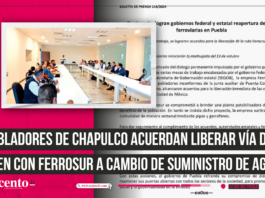 Pobladores de Chapulco acuerdan liberar vía del tren con Ferrosur a cambio de suministro de agua