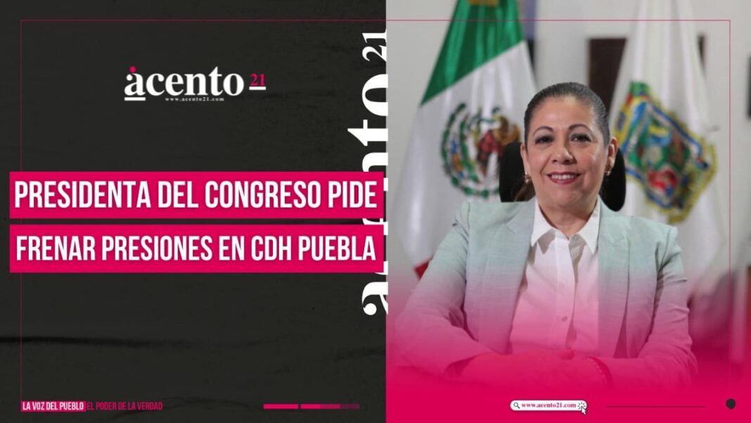 Presidenta del Congreso pide frenar presiones en designación de titular de CDH Puebla