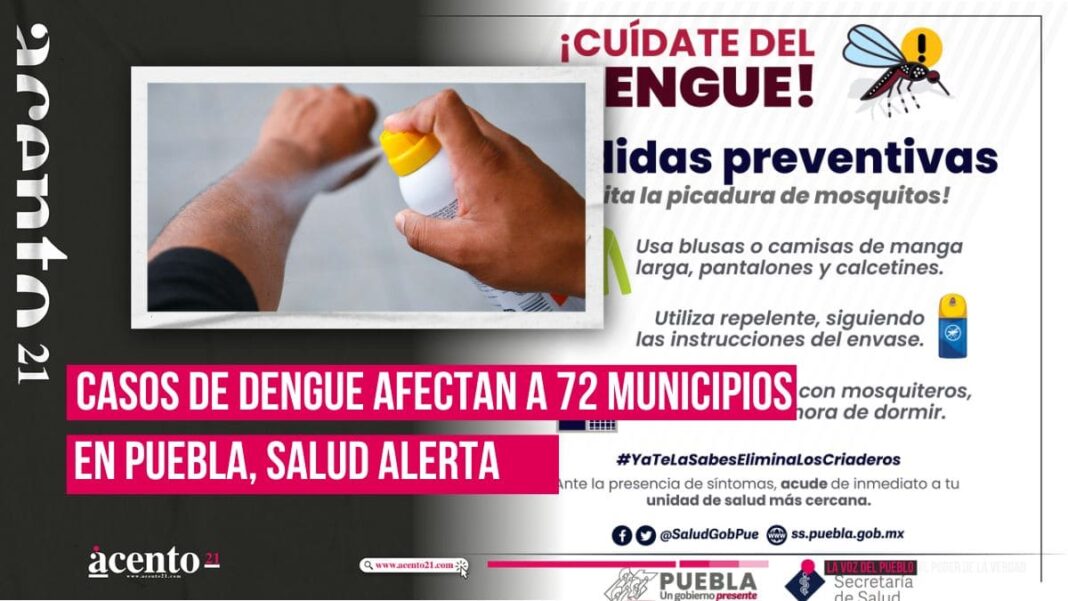 Reportan casos de dengue en 72 municipios de Puebla, confirma Secretaría de Salud