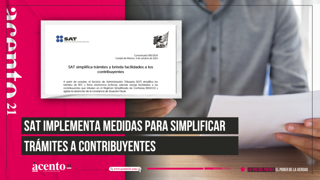 SAT implementa medidas para simplificar trámites a contribuyentes