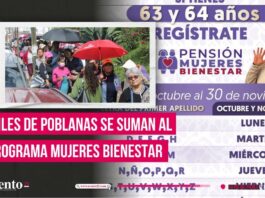 Se registran 33 mil 750 poblanas para el programa a Mujeres Bienestar