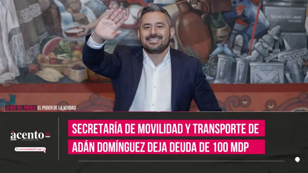 Secretaría de Movilidad y Transporte de Adán Domínguez deja deuda de 100 mdp