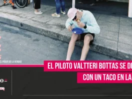 El piloto Valtteri Bottas se deleita con un taco en la CDMX