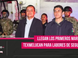 Llegan los primeros marinos a Texmelucan para labores de seguridad