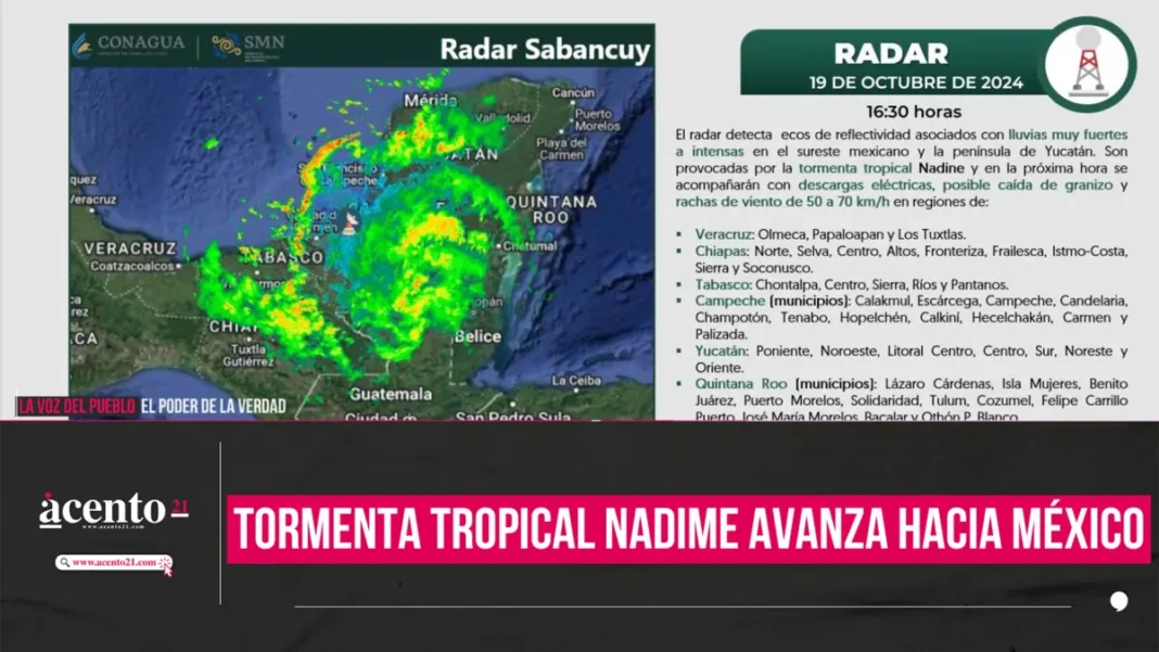 Tormenta tropical Nadime avanza hacia México