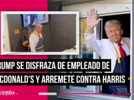 Trump se disfraza de empleado de McDonald's y critica a Harris