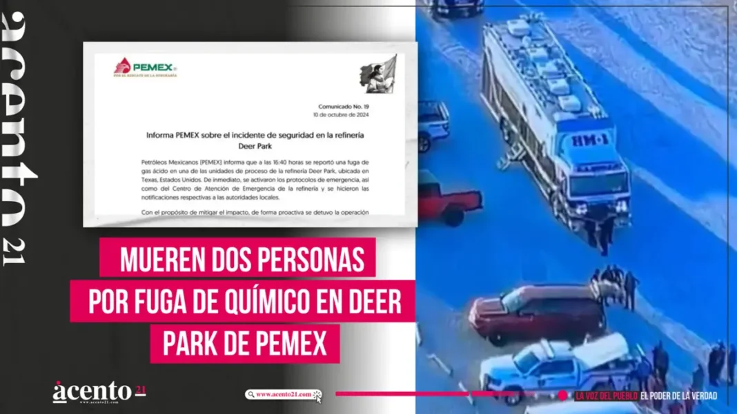 Mueren dos personas por fuga de químico en Deer Park de Pemex