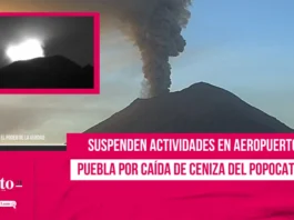 Suspenden actividades en Aeropuerto de Puebla por caída de ceniza del Popocatépetl