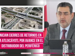 Inician cierres de retornos en la Atlixcáyotl por avance en el Distribuidor Vial del Periférico