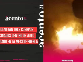 Encuentran tres cuerpos calcinados dentro de auto incendiado en la México-Puebla