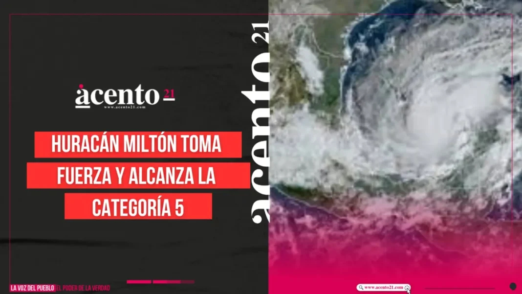 Huracán Miltón toma fuerza y alcanza la categoría 5