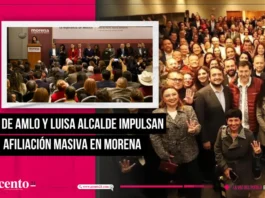 Hijo de AMLO y Luisa Alcalde impulsan afiliación masiva en MORENA