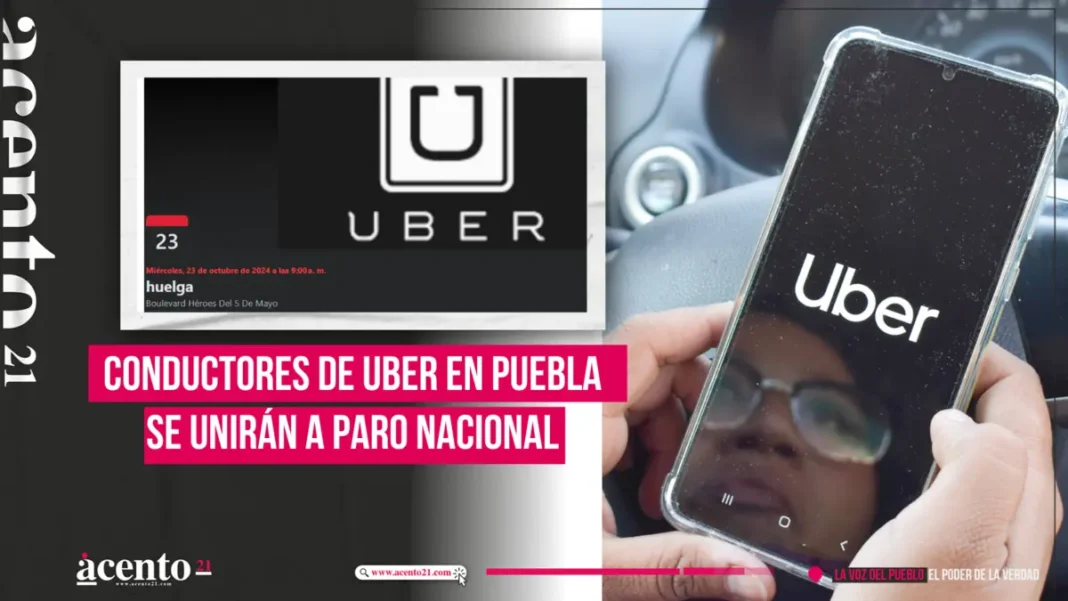 Conductores de Uber en Puebla se unirán a paro nacional