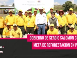 Sergio Salomón cumple meta de reforestación en Puebla