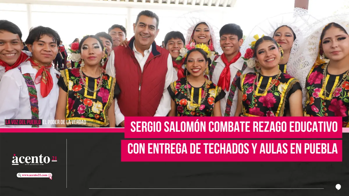 Sergio Salomón combate rezago educativo con entrega de techados y aulas en Puebla