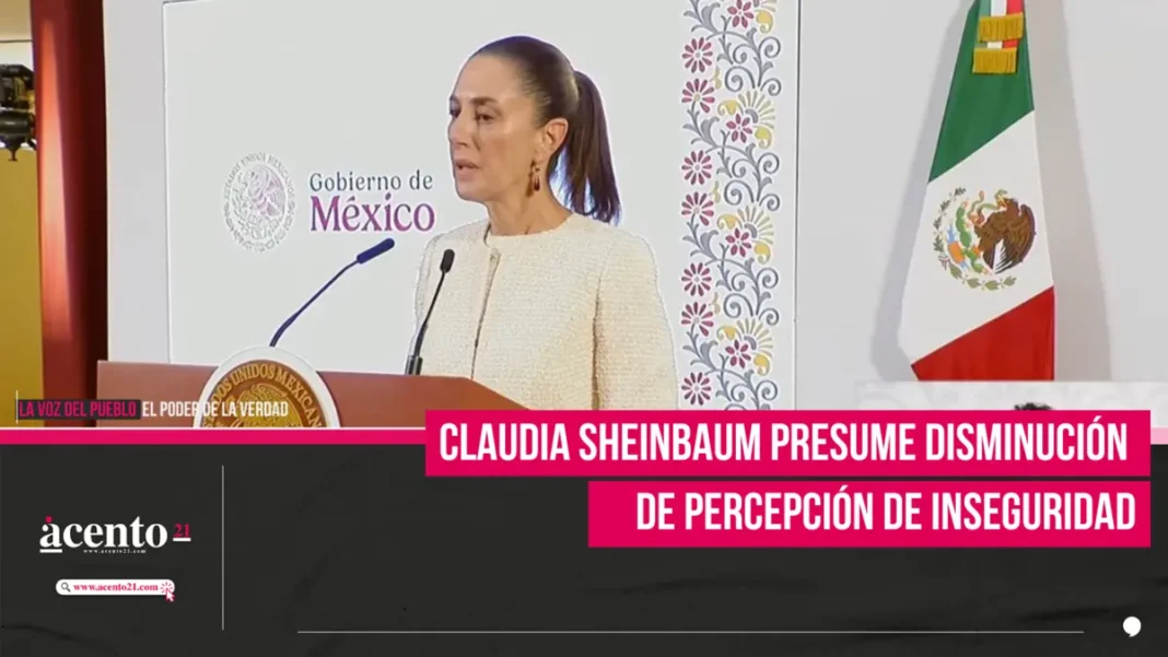 Claudia Sheinbaum presume disminución de percepción de inseguridad