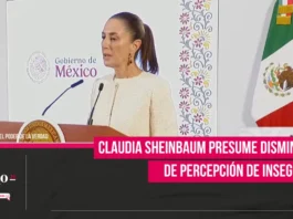 Claudia Sheinbaum presume disminución de percepción de inseguridad