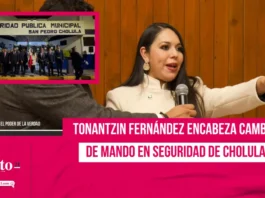 Tonantzin Fernández encabeza cambio de mando en seguridad de Cholula