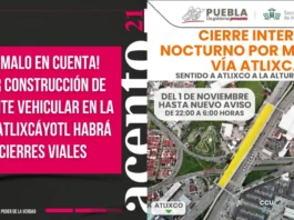 Por construcción de puente vehicular en la Vía Atlixcáyotl habrá cierres viales