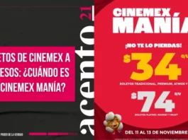 Boletos de Cinemex a 28 pesos ¿Cuándo es la Cinemex manía