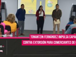 capacitación contra extorsión para comerciantes de San Pedro Cholula