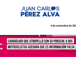 Cardiólogo que atropelló con su Porsche a dos motociclistas asegura que es falso