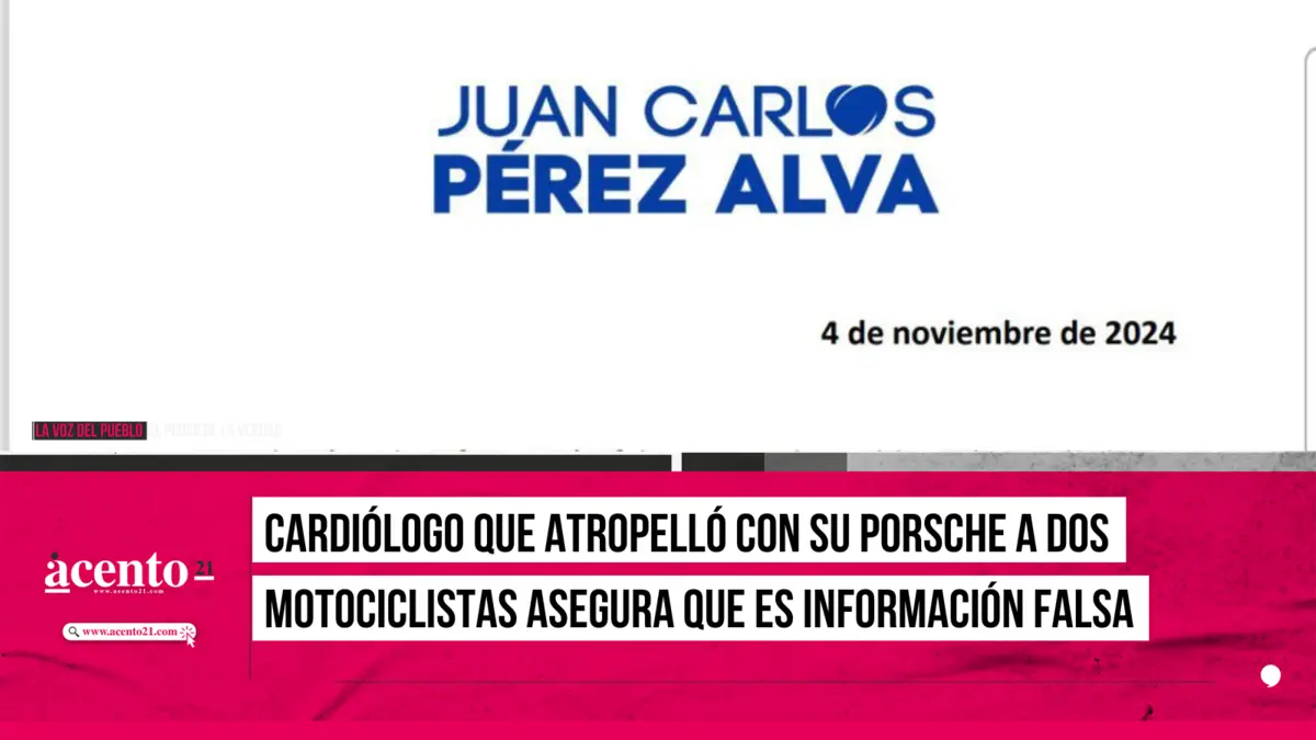 Cardiólogo que atropelló con su Porsche a dos motociclistas asegura que es falso