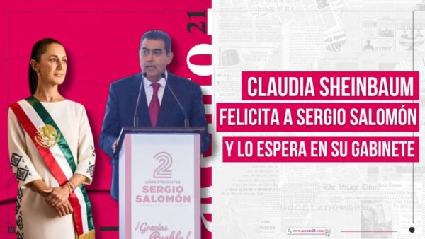 Claudia Sheinbaum felicita a Sergio Salomón por su segundo informe de gobierno