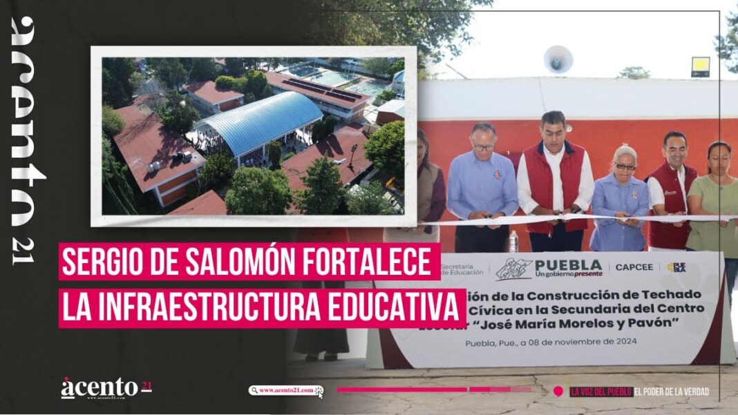 Con techados en escuelas, gobierno de Sergio de Salomón contribuye a cuidar salud de estudiantes