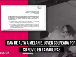 Dan de alta a Melanie, joven golpeada por su novio en Tamaulipas