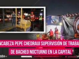 Encabeza Pepe Chedraui supervisión de trabajos de bacheo nocturno en Puebla