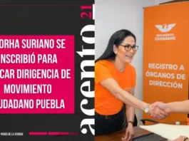 Fedrha Suriano se inscribió para buscar dirigencia de Movimiento Ciudadano Puebla