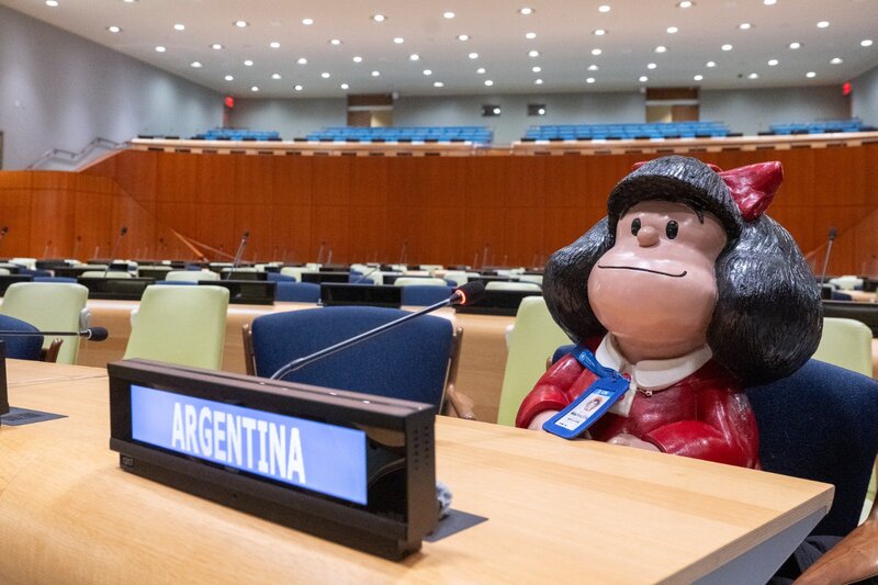 ¡Lo logró! Mafalda llega a la ONU y cumple su sueño de hace años