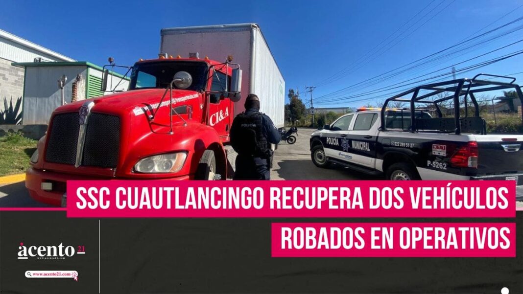 La SSC de Cuautlancingo refuerza la seguridad con la recuperación de dos unidades robadas