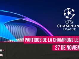 Partidos Champions League 27 de noviembre; jornada 5