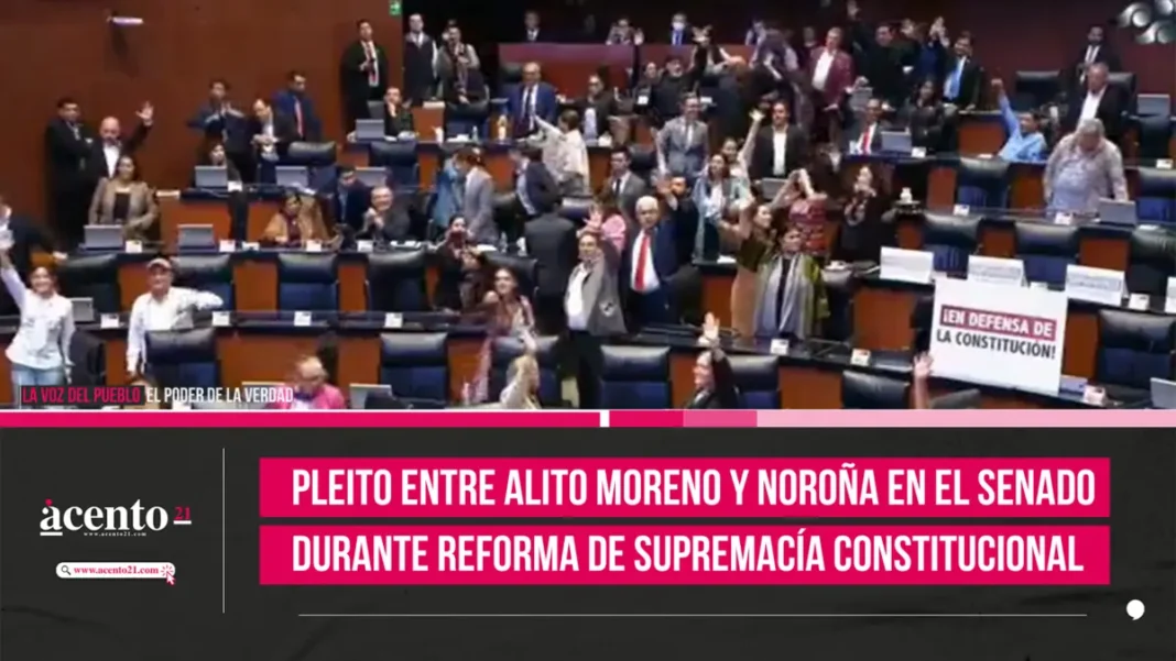 Pleito entre Alito Moreno y Noroña en el Senado durante reforma de Supremacía Constitucional