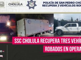 Policía de San Pedro Cholula recupera 3 vehículos robados