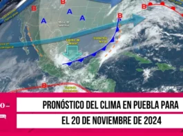 Pronóstico del clima en Puebla para el 20 de noviembre de 2024