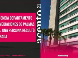 Se incendia departamento en inmediaciones de Palmas Plaza, una persona resultó lesionada