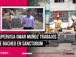 Supervisa Omar Muñoz trabajos de bacheo en Sanctorum