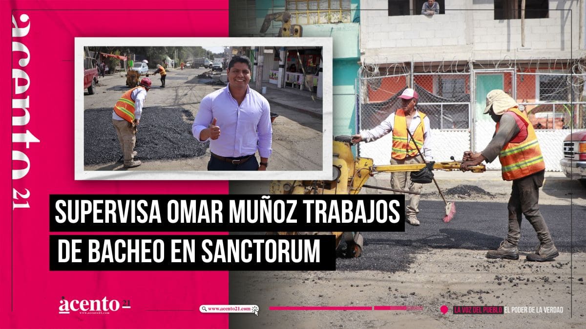 Supervisa Omar Muñoz trabajos de bacheo en Sanctorum