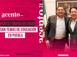 Armenta y Mario Delgado revisan temas de educación en Puebla