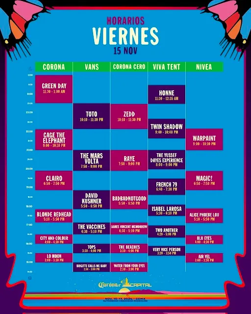 Horario viernes Corona Capital 2024