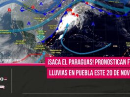 Pronostican fuertes lluvias en Puebla este 20 de noviembre