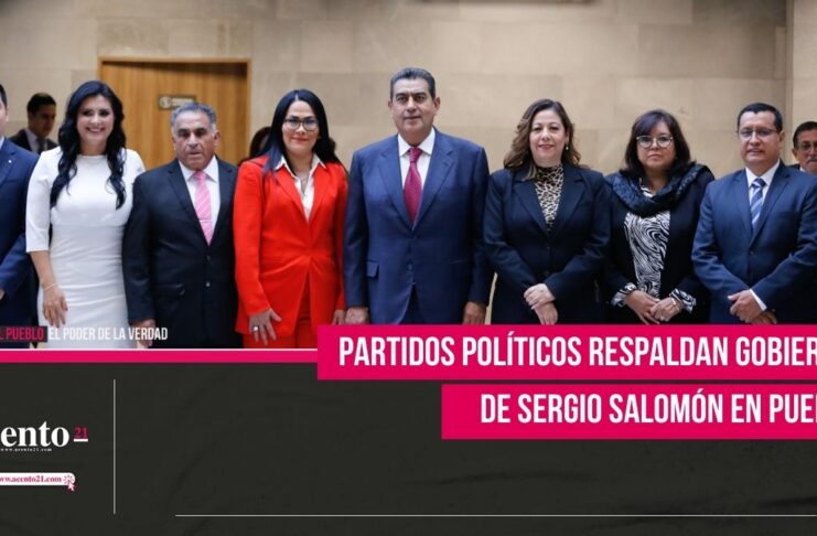 Partidos políticos respaldan gobierno de Sergio Salomón en Puebla