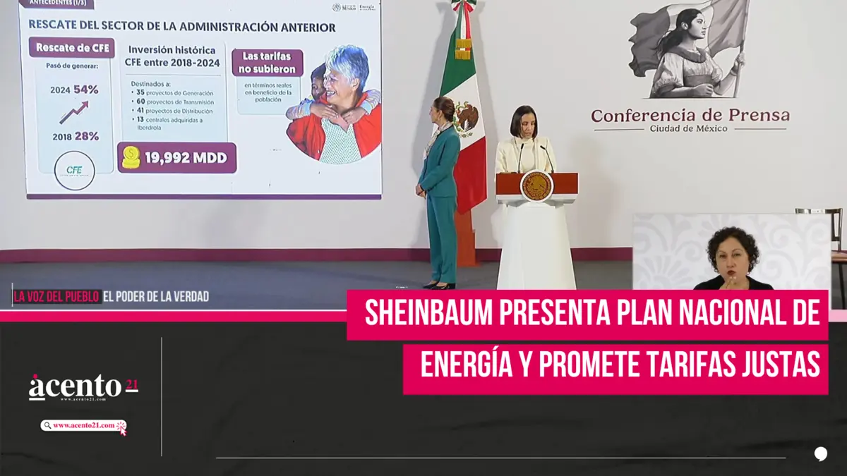 Sheinbaum presenta Plan Nacional de Energía y promete tarifas justas