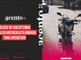 Policía de Huejotzingo localiza motocicleta robada tras operativo